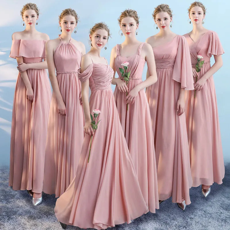 New Bridesmaid Dresses Pleated Floor Length Country Beach Wedding Guest Dresses Cheap Long Dress For Prom Dress For Formal Dress