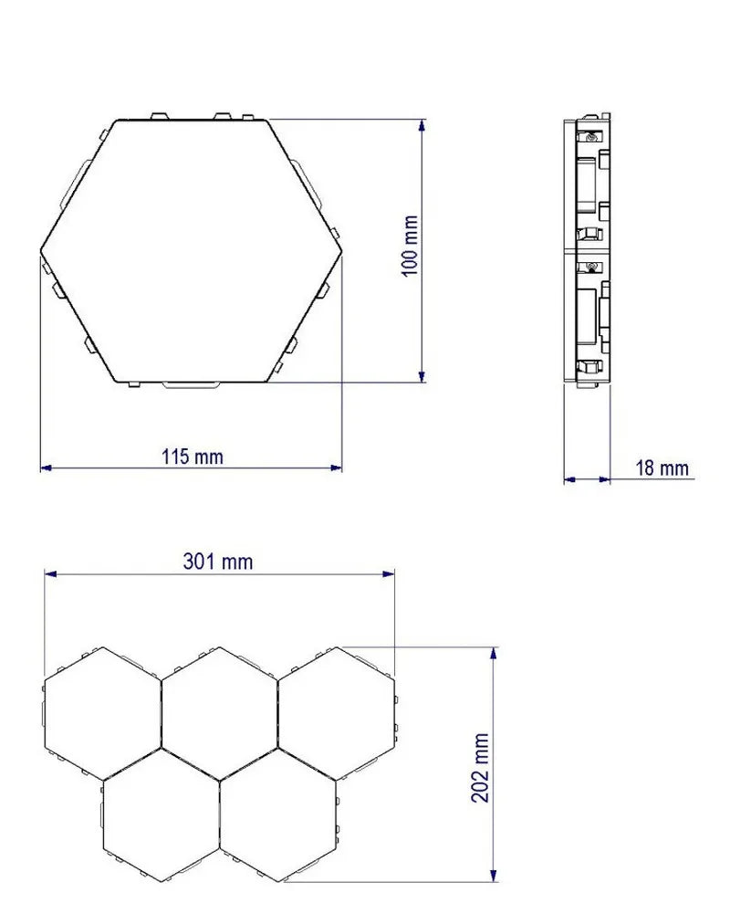 Quantum Wall Lamp LED Modular Touch Sensitive Lighting Hexagonal Lamps Night Light Magnetic Creative Decoration for Home Light