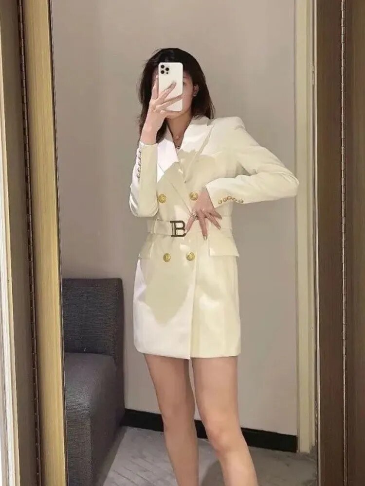 Blazer Long Sleeve Fashion Solid Color Single Breasted Casual Blazers Office Lady Work Harajuku Elegant Basic Outerwear